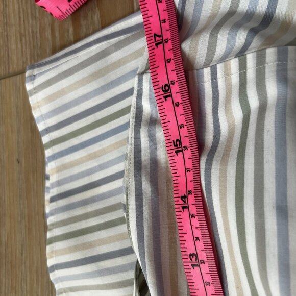 ✨Talbots 100% Cotton Striped Button-Down Shirt 12 | Sage/Blue/Oat Classi… - Picture 9 of 11